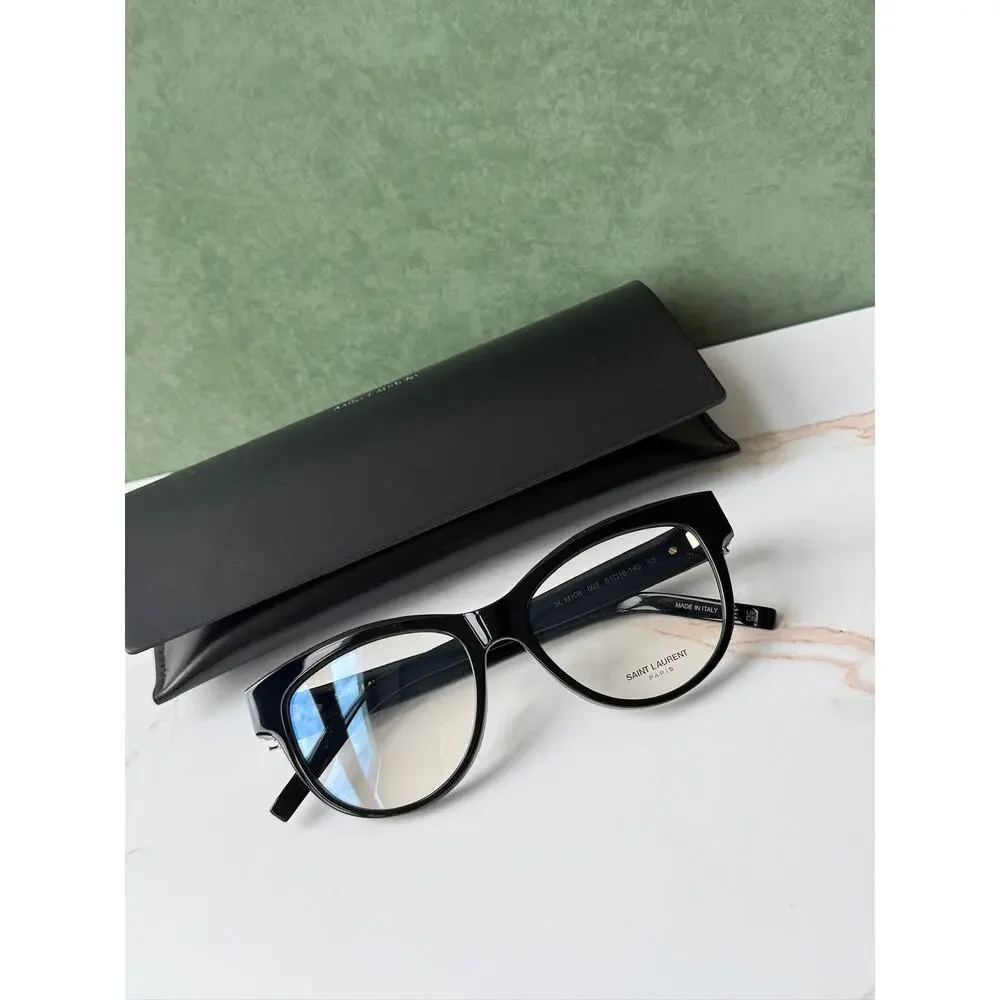 NEW Saint Laurent SLM108 OPT Black Logo Eyeglasses Frames